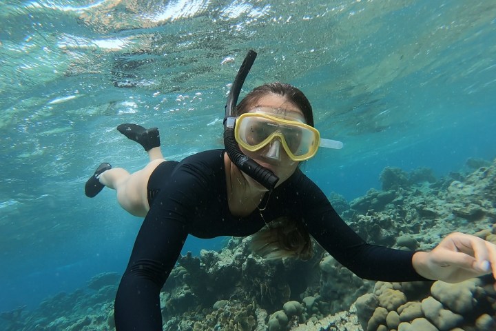 a person swimming in the water